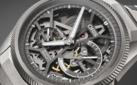 ORIS 473型自主机芯，120小时长动储，专利的非线性动力储存显示。